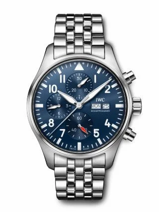 IWC Pilot's Watch Chronograph Stainless Steel / Blue / Bracelet IW3780-04 (IW378004)